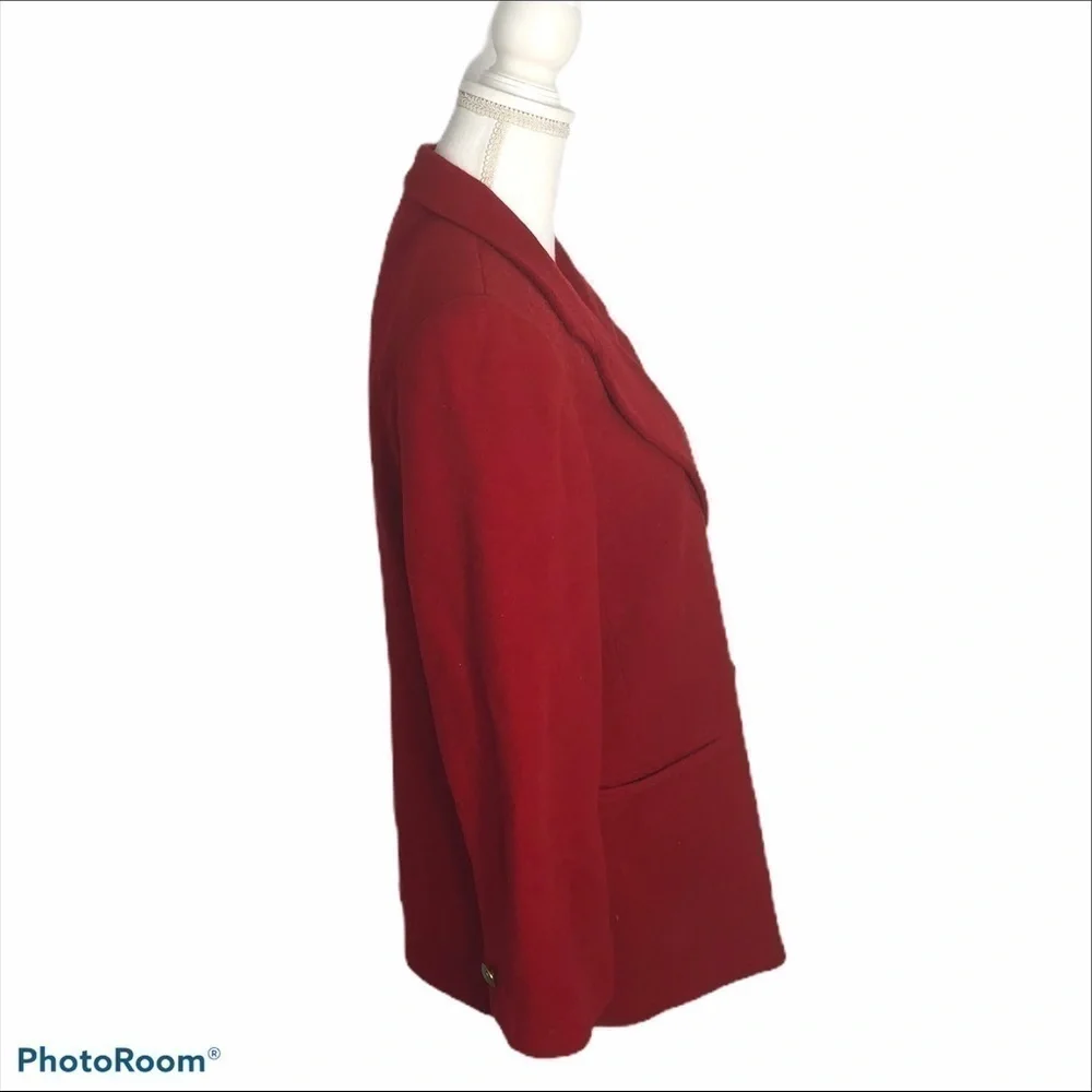 Saks Fifth Ave Wool Cashmere Pea Coat Red 10P Petite Women’s Jacket